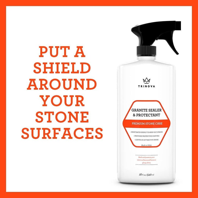 TriNova Granite Sealer & Protectant 18 oz & Gallon Refill Bundle - Guard your Premium Stone, Enhance Shine, & Protect from Stains - Image 4